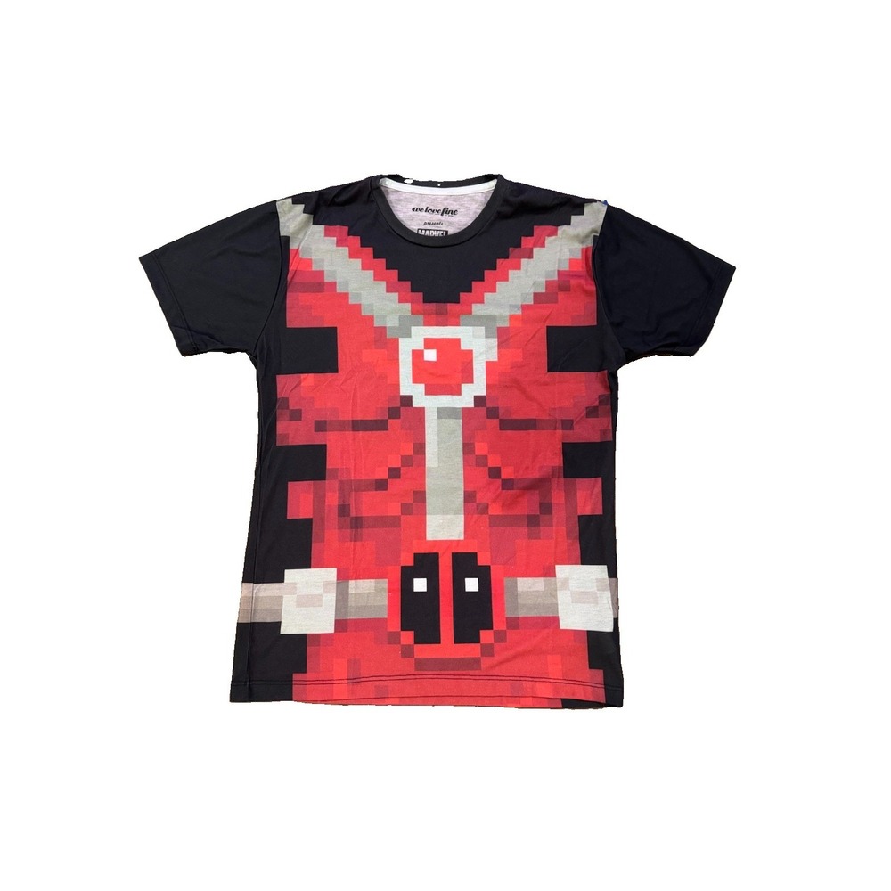 Marvel Deadpool Pixel Costume All Over Print T-Shirt Men's Small NWOT